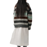 Striped Garter Sweater (Blue/Grey)