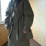 Waist Tie Long Jacket