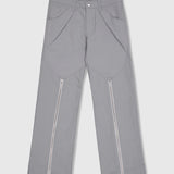 Zip Pleat Pants (Gray)