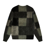 Checkers Mohair Cardigan (Green/Multi)