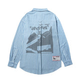 Pins Striped Denim Workshirt (Blue)