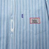 Pins Striped Denim Workshirt (Blue)