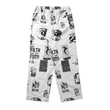 Filth Printed Easy Pants (White/Multi)