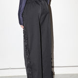 Ruffle Split Track Pant (Onyx)