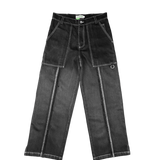 Fray Contrast Denim Pant (Charcoal)