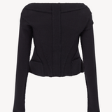Open Neck Corset Cardigan (Black)