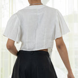 Pleated Flare Sleeve Shirt (Irish Linen)
