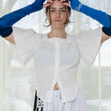 Pleated Flare Sleeve Shirt (Irish Linen)