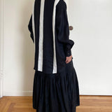 Stripe Baggy Shirt (Irish Linen/Black/White)