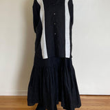 Stripe Baggy Shirt (Irish Linen/Black/White)