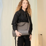 Le Joseph Foldable Leather Bag (Grey Croc)