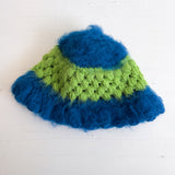 Wool Mohair Bucket Hat (Green/Blue)