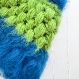 Wool Mohair Bucket Hat (Green/Blue)