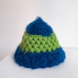 Wool Mohair Bucket Hat (Green/Blue)
