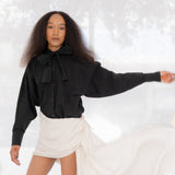 Big Bowtie Button Front Shirt