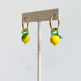 Lemon Glass Charm Earrings (Yellow)