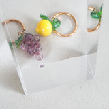 Lemon Glass Charm Earrings (Yellow)