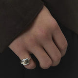 Fluid Form Swivel Ring (White Topaz)