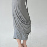 Antro Striped Skirt (Gray)