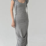 Antro Striped Skirt (Gray)
