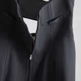 Structured High Waist Trousers (Black)