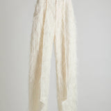 Church Cut Jacquard Trousers (White)
