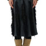 Shadowy Double Waist Line Skirt (Teal/Grey)