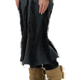 Shadowy Double Waist Line Skirt (Teal/Grey)