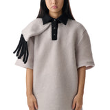 Scarf Wool Polo (Grey/Black)