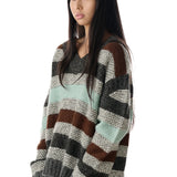 Striped Garter Sweater (Blue/Grey)