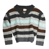 Striped Garter Sweater (Blue/Grey)