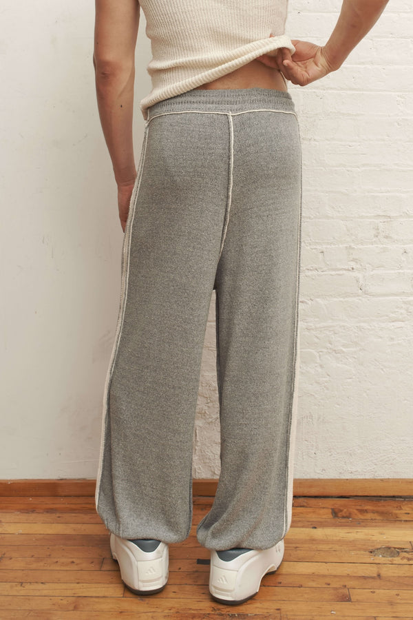 Pavement Knit Silk Trouser (Gray)