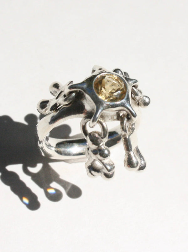 Kinetic Droplet Ring (Citrine)