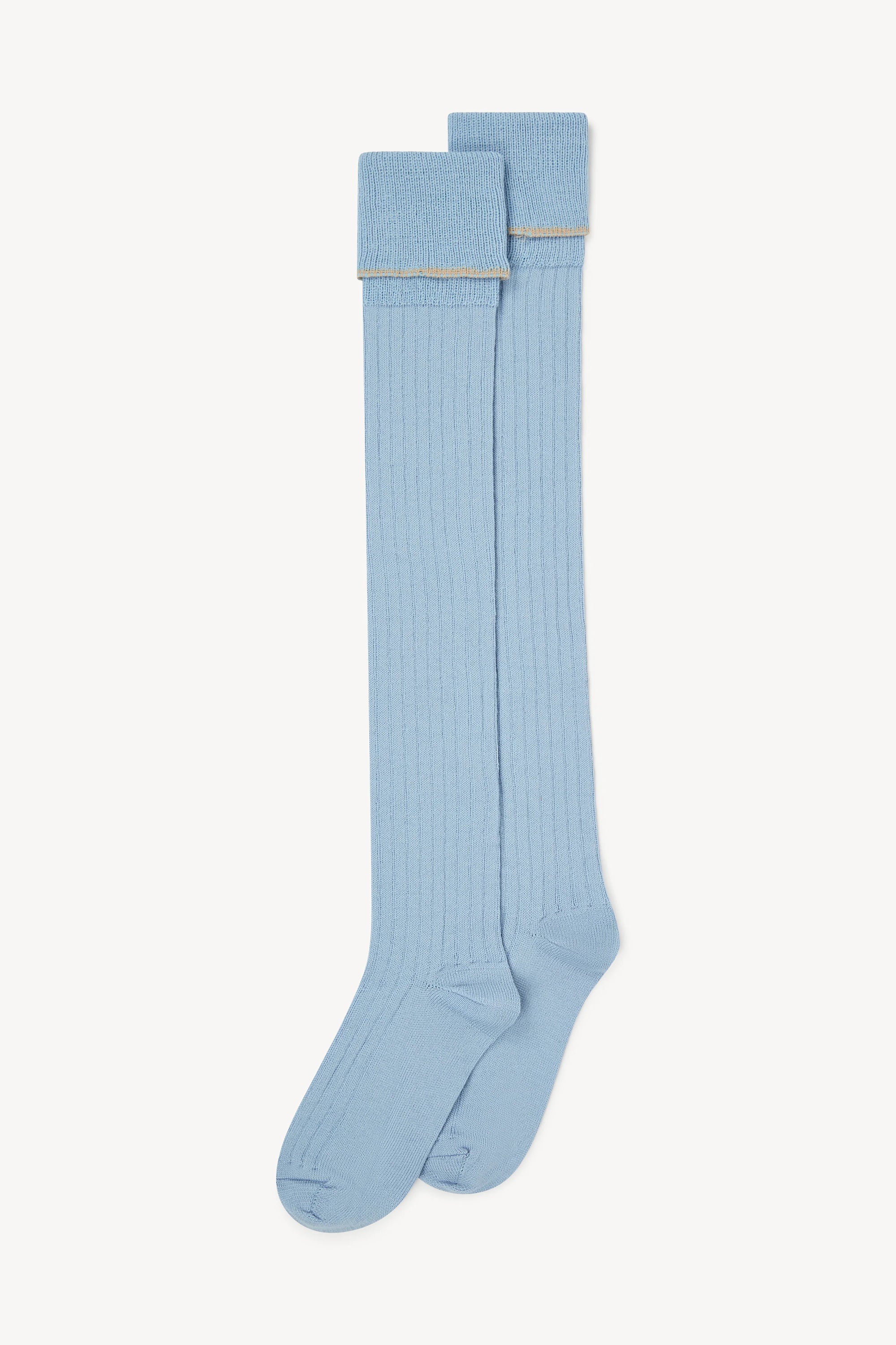Over The Knee Rib Socks (Baby Blue)