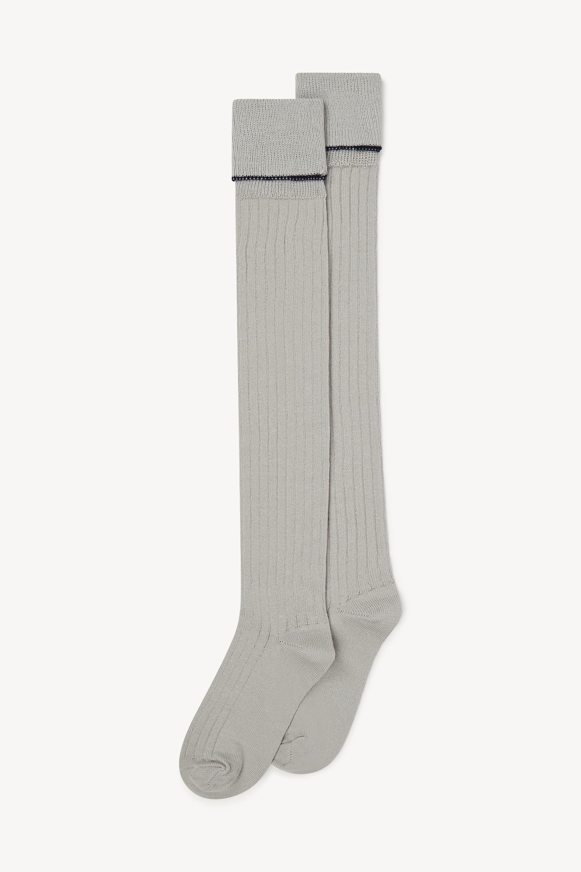 Over The Knee Rib Socks (Gray)