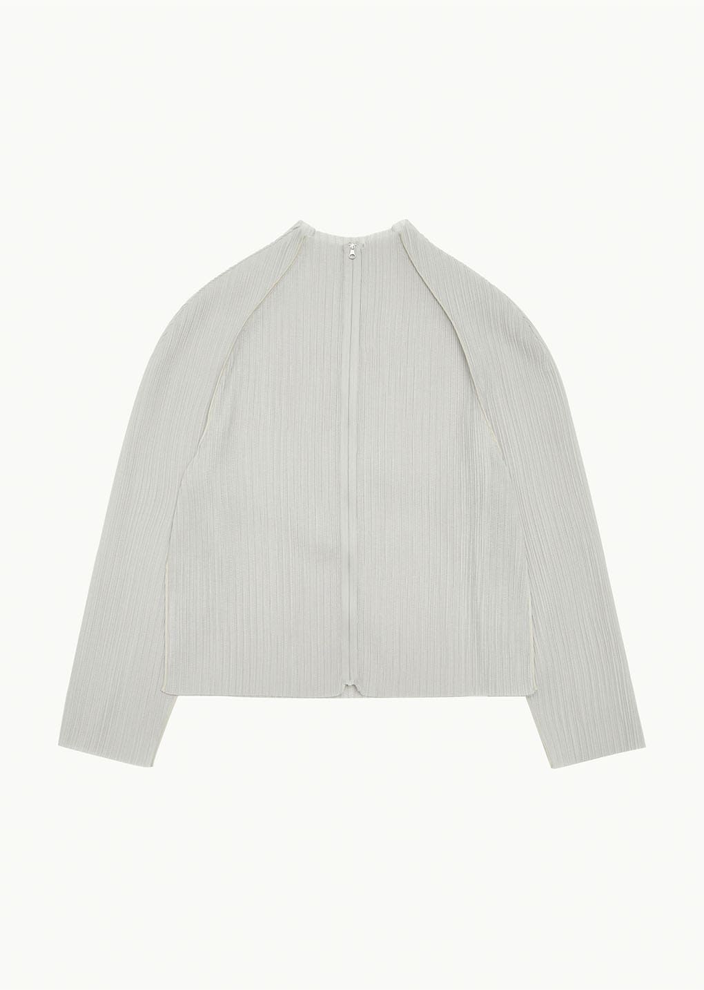 Pleats Zip Up Jacket (Beige)