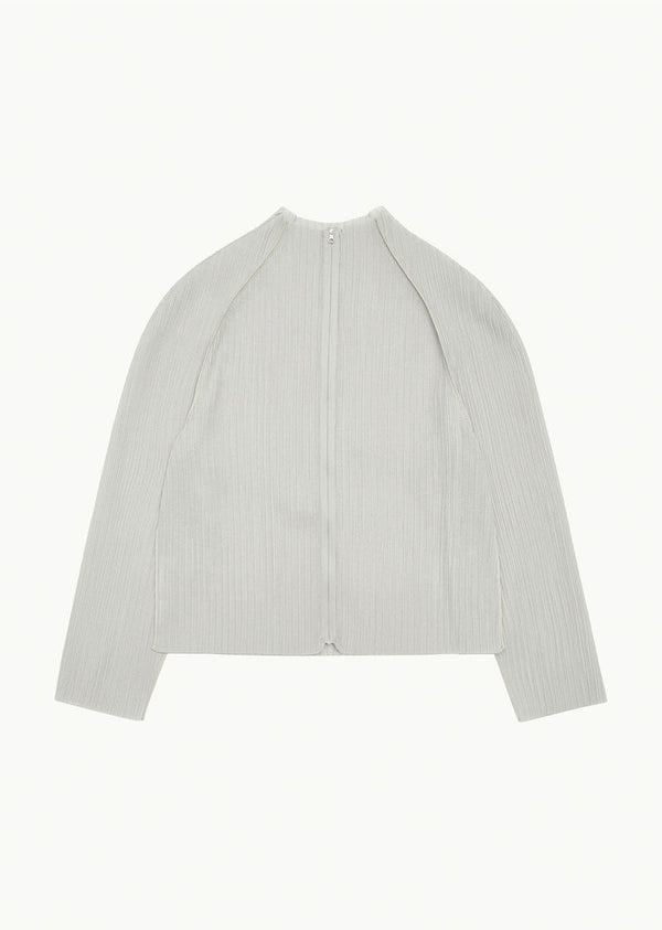 Pleats Zip Up Jacket (Beige)