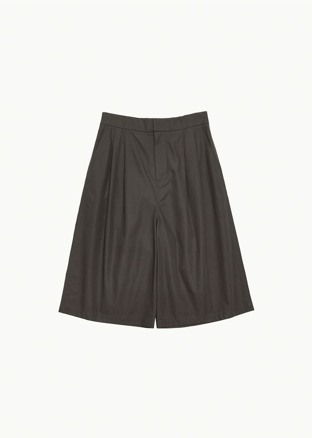 Two Tuck Wide Shorts (Brown)