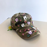 Camo Bow Embellished Cap