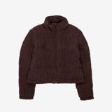 Pleated Puffer Jacket (Brown)