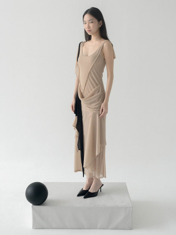Antro Mesh Dress (Beige)
