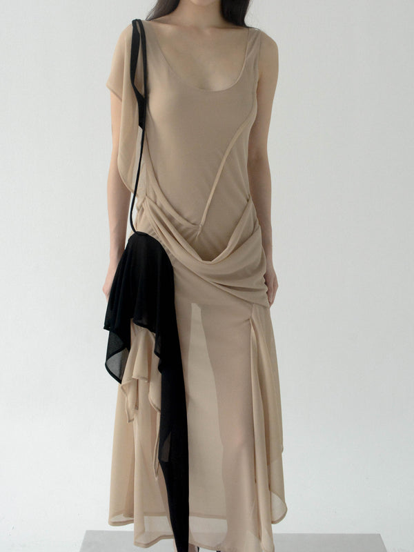 Antro Mesh Dress (Beige)