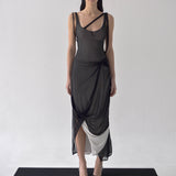 Pans Drape Dress (Black)