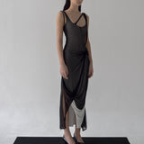 Pans Drape Dress (Black)