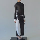 Aphora Long Sleeve Sheer Top (Black)