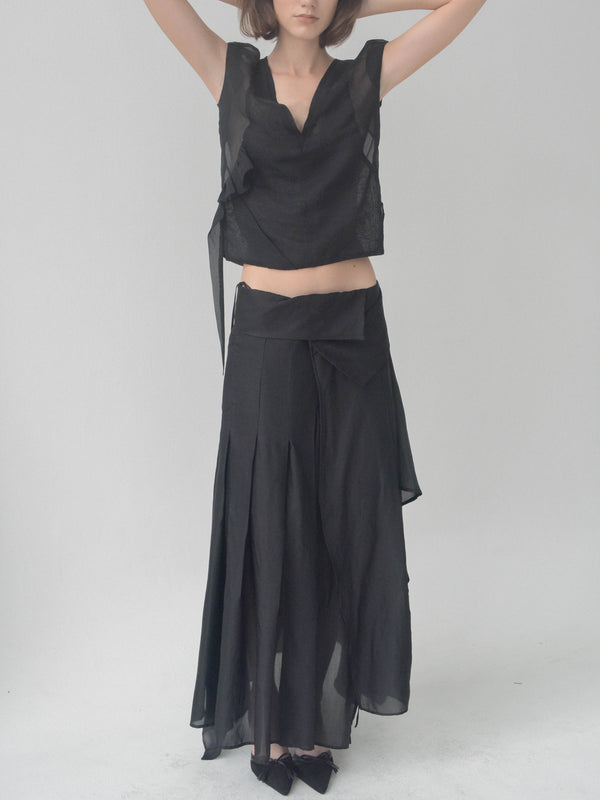 Opal Pleated Skirt (Black)