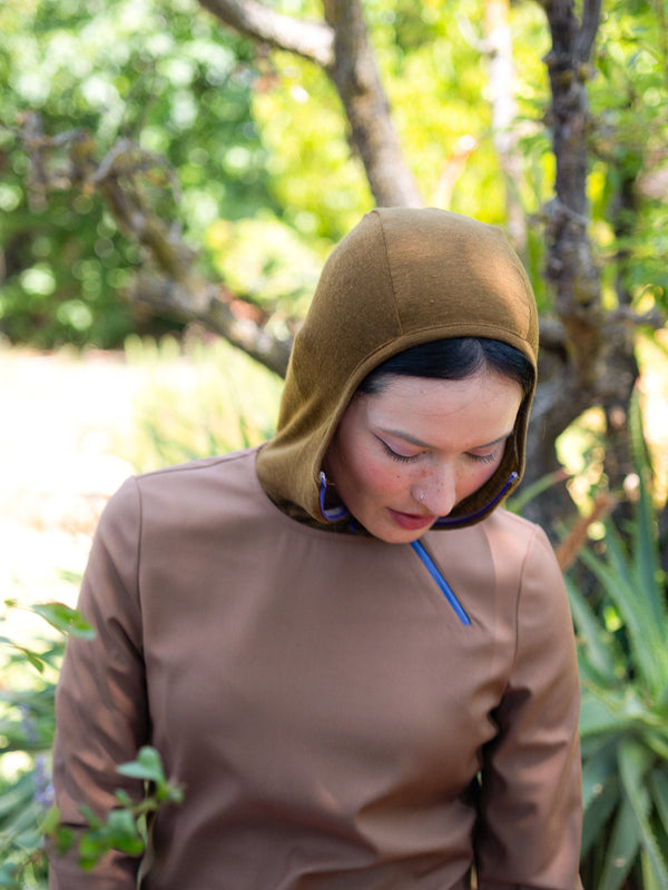 Merino Half Zip Hoodie L/S (Olive)