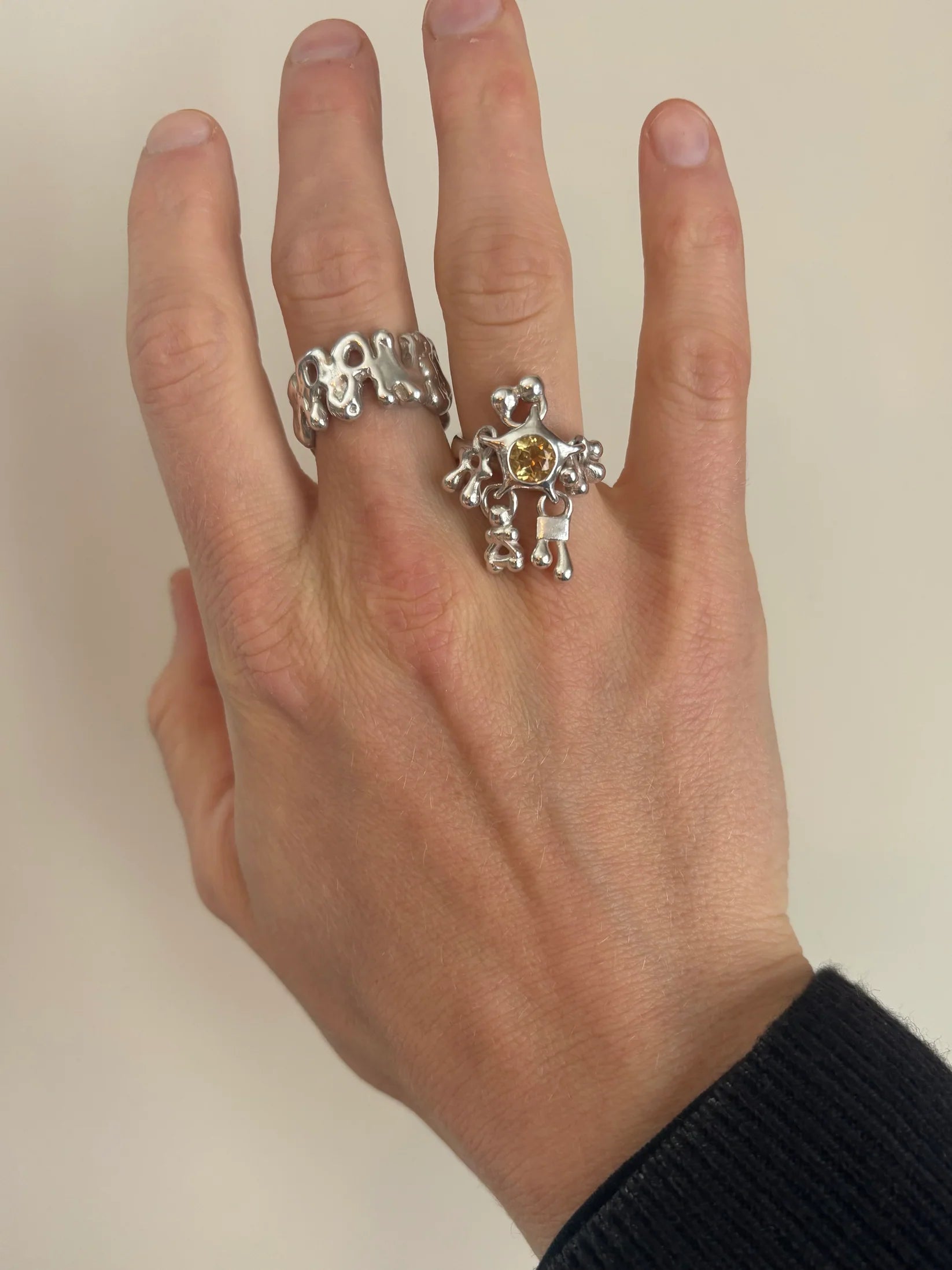 Kinetic Droplet Ring (Citrine)