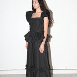 Spiral Ruffle Dress (Onyx)