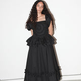 Spiral Ruffle Dress (Onyx)